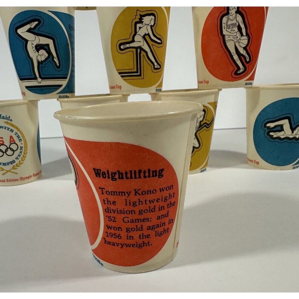 USA Olympic Team 1980 Dixie Minute Maid Juice Cups Set Of 55 Sports Summer Games - Picture 9 of 13